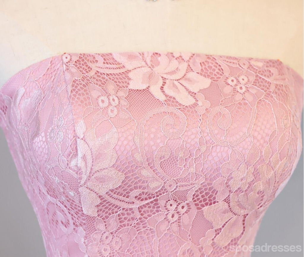 Bustier en Dentelle Haut Bas Rose Homecoming Robes de Bal Abordables Partie Courte de Bal Sweet 16 Robes, Parfait Homecoming Robes de Cocktail, CM329