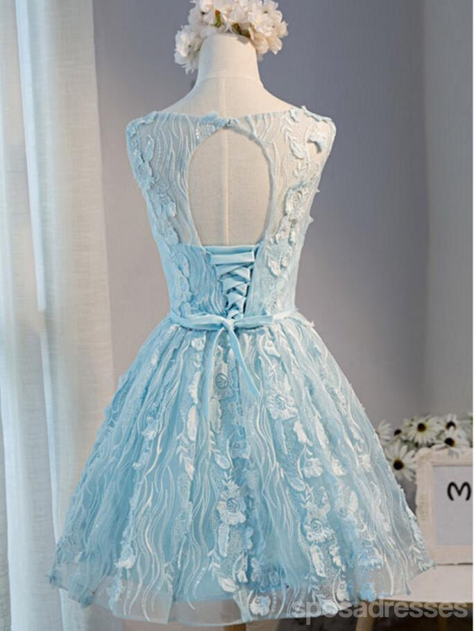 Tiffany Blue Open atrás Cadarço Vestidos de Baile para os estudantes de Regresso para casa Atraentes, Vestidos de Baile para os estudantes Partidários Curtos Disponíveis, Vestidos de Regresso para casa Perfeitos, CM313