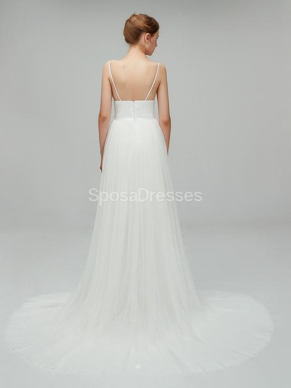 Simple Spaghetti Straps Cheap Wedding Dresses Online, Cheap Bridal Dresses, WD555