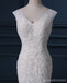 Two Straps V Neckline Pearls Beaded Lace Mermaid Wedding Bridal Dresses, Cheap Custom Made Wedding Bridal Dresses, WD273