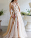 Cute One Shoulder Lace Flower Long Cheap Evening Prom Robes, Evening Party Prom Dresses, 12351