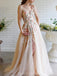 Cute One Shoulder Lace Flower Long Cheap Evening Prom Robes, Evening Party Prom Dresses, 12351