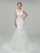 See Through Straps Lace Mermaid Cheap Wedding Dresses Online, Unique Bridal Dresses, WD558