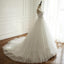 Simple Strapless A line Pearls Beaded Wedding Bridal Dresses, Cheap Custom Made Wedding Bridal Dresses, WD276