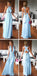 Cheap Simple Convertible Blue Long Bridesmaid Dresses for Beach Wedding Party, WG59