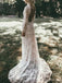 Long Mermaid Backless High Neck Long Sleeves Lace Wedding Dresses,WD759