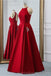 Arrières longues robes de bal d'étudiants du soir rouge vif ouvertes sexy, robes de bal d'étudiants du parti personnalisées bon marché, 18595