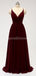 Red Red Spaghetti Straps Chiffon Open Back Cheap Bridesmaid Vestidos Online, WG584