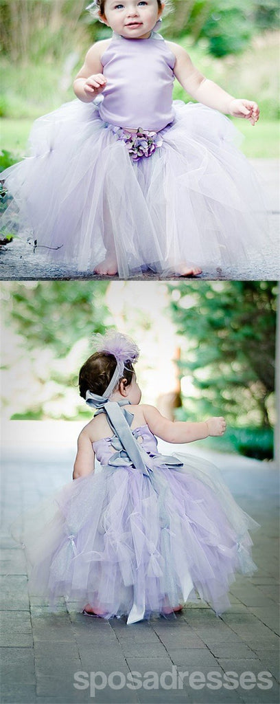 Light Purple Satin Tulle Pixie Tutu dresses, Lovely Cheap Flower Girl Dresses,  FG017