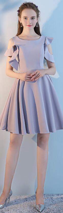 Cheap Gray Short Mismatched Simple Short Bridesmaid Dresses Online, WG506