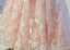 Long Sleeve Light Peach Open back Lace Cute Homecoming Prom Dresses, Affordable Short Party Prom Dresses, Perfect Homecoming Dresses, CM317