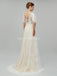 Champagne Short Sleeves Lace A-line Vestidos Baratos Online, Vestidos Bridal Baratos, WD561