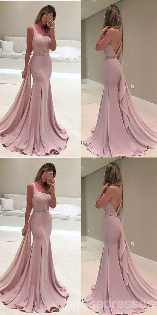 Pink Mermaid Straps Backless Party Prom Dresses, Dance Dresses 2021,Prom Dresses Stores,12530