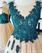 Teal Champagne Applique Champagne Tulle Robes de bal pas cher en ligne, CM587