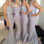 Popular Four Differnt Styles Mismatched Lace Grey Mermaid Bridesmaid Dresses, WG62