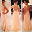 Pretty Morden Lace Top Seen Through Back Chiffon Long Bridesmaid Dress, WG66