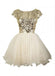 Gold-Pailletten-kurze ärmel Tüll homecoming prom Kleider, cocktail Kleid, CM0012