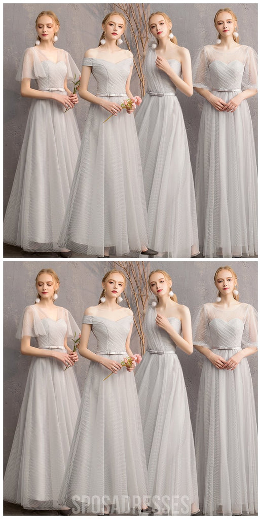 Light Gray Floor Length Incompatíveis Baratos de Bridesmaid Online, WG545