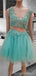 Mint Green Applique Sparkly Cheap Short Homecoming Dresses Online, Cheap Short Prom Dresses, CM833