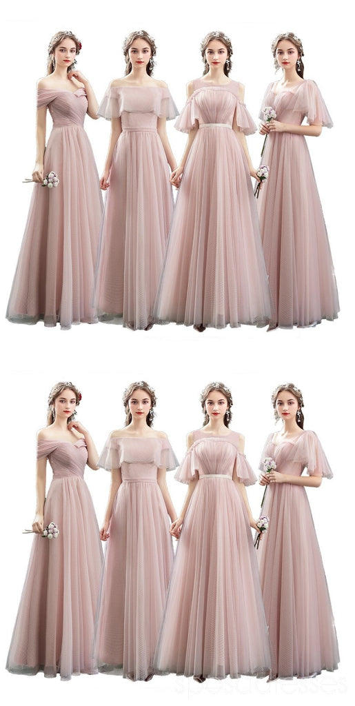 Blush rosa até o chão incomparável baratos dama de honra vestidos on-line, WG531