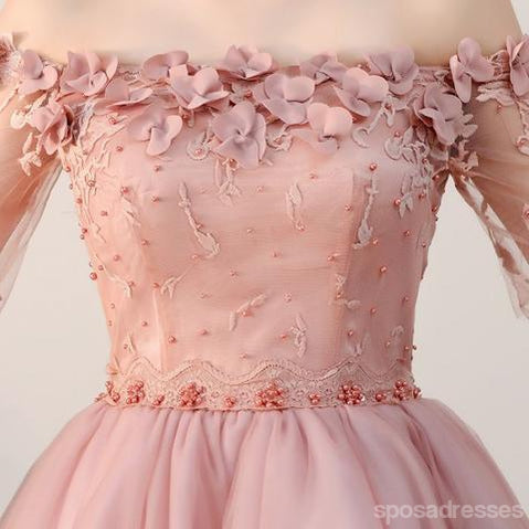 Dusty Rose Hors de l'Épaule manches Courtes pas Cher Robes de bal 2018, CM546