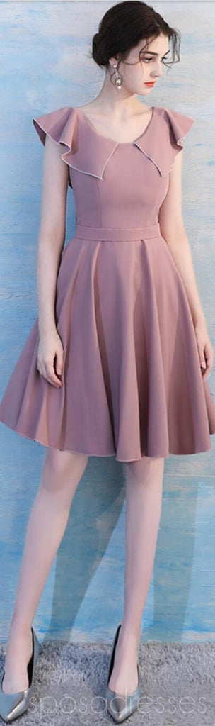 Dusty Pink Short Mismatched Simples Cheap Bridesmaid Dresses Online, WG510