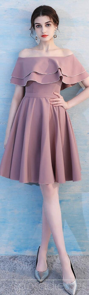 Dusty Pink Short Mismatched Simples Cheap Bridesmaid Dresses Online, WG510