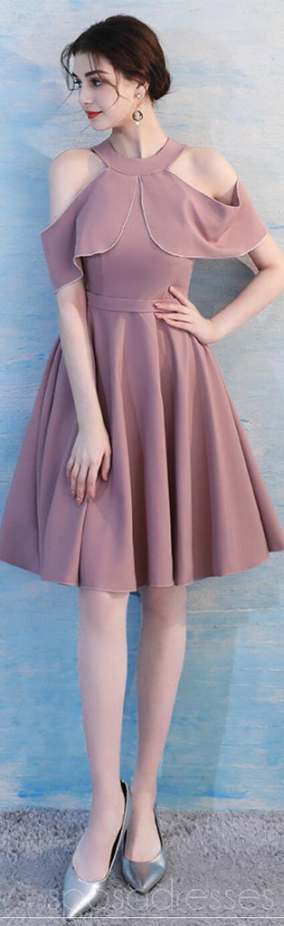 Dusty Pink Short Mismatched Simples Cheap Bridesmaid Dresses Online, WG510