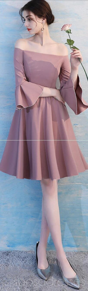 Unique Dusty Pink Short Mismatched Simple Cheap Bridesmaid Dresses, WG511