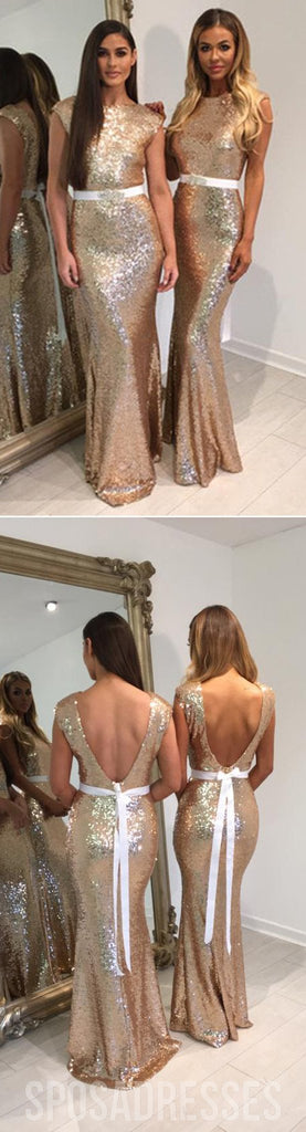 Fashion Design Shinning Sequin Elegant Mermaid Long Bridesmaid Dresses, WG72