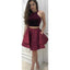 Sexy Duas Peças Simples, Barato Halter Vermelho Escuro Curto Homecoming Dresses Online, CM538