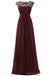 Open Back See Through Burgundy Lace Cheap Long Bridesmaid Vestidos Online, WG295