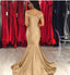 Champagne Gold Off Shoulder Sereia Sexy Vestidos baratos de dama de honra online, WG568