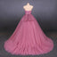 Strapless Hot Pink Ball Gown Cheap Evening Prom Dresses, Evening Party Prom Dresses, 12150