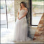 Off Shoulder Lace Applique Plus Size Wedding Dresses Online, Cheap Bridal Dresses, WD647