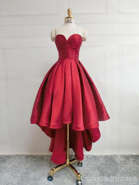 Simples, Bonito Vermelho Escuro Alto baixo Baixo Homecoing Vestidos de 2018, CM425