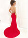 Rojo Sexy Ver a Través de sin Respaldo con Cuentas Sirena Largo Personalizada de Noche, vestidos de fiesta, Vestidos 17445