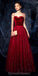 Sweetheart Spaghetti Straps Red Sparkly Long Cheap Evening Prom Dresses, Evening Party Prom Dresses, 12325