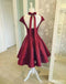 Sexy Backless Cap mangas curtas Homecoming vermelho vestidos on-line, CM539