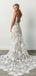 Sexy Backless Lace Mermaid Wedding Dresses Online, Cheap Unique Bridal Dresses, WD589