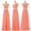 Beautiful Beading Cap Sleeve Sweet Heart Chiffon Long Bridesmaid Dresses, WG14