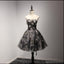 Handmade Flower Black Homecoming Prom Dresses, Little Black Dress,  Short Party Prom Dresses, Perfect Homecoming Dresses, CM208