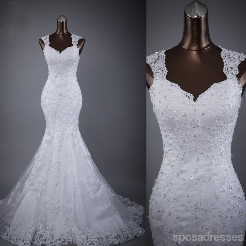 La tapa de la Manga de Encaje de Sirena de la Boda Vestidos de Novia, Hecho a medida Vestidos de Novia, de Boda Asequibles Vestidos de Novia, WD248