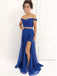 Desmontable Royal Blue Lace Off Shoulder Two Pieces Long Custom Evening Prom Dresses, 17446