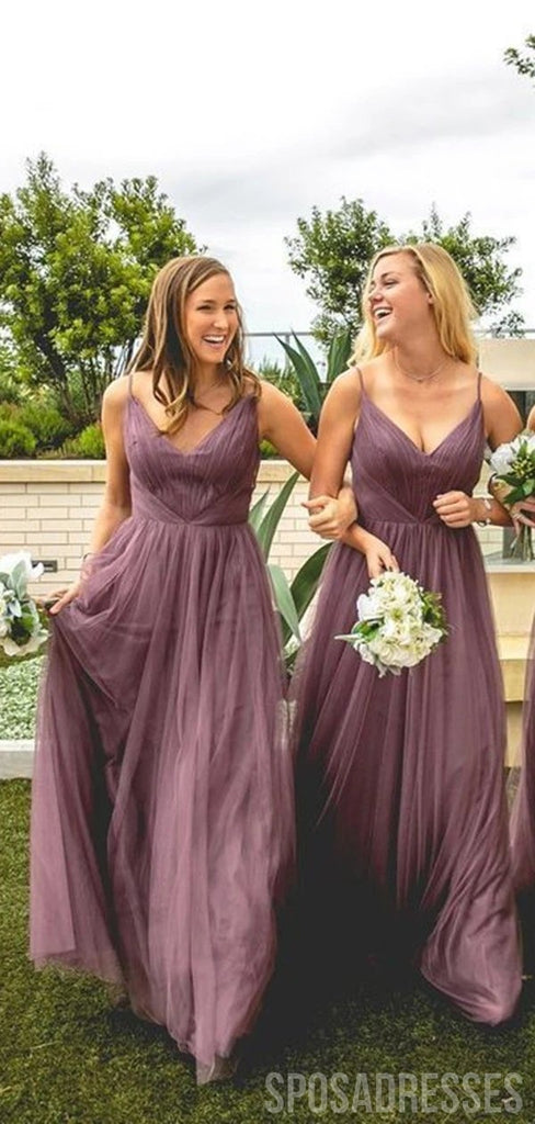 Spaghetti Straps Long Bridesmaid Dresses , Cheap Bridesmaids Dresses, WG732