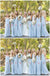 Mismatched Blue Chiffon Floor Length Cheap Long Bridesmaid Dresses, WG567