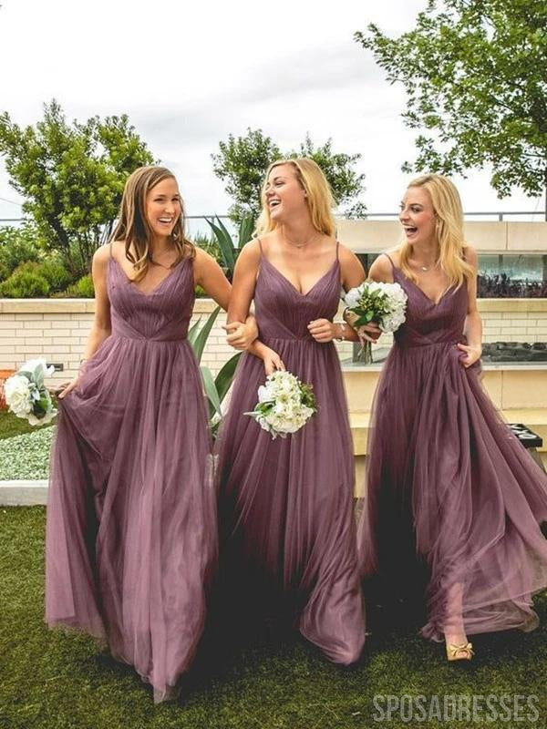 Spaghetti Straps Long Bridesmaid Dresses , Cheap Bridesmaids Dresses, WG732