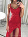 Sexy Red Mermaid Red Mermaid Slit Long Soirée Prom Dresses, Cheap Custom Sweet 16 robes, 18548