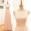 Modest Lace Top Bateau Off Shoulder Sleeveless Blush Pink Bridesmaid Dresses, WG15