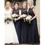 Black Lace Illusion Mermaid Cheap Long Cheap Bridesmaid Dresses Online, WG628